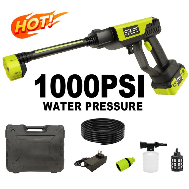 SEESE Portable Cordless Pressure Washer – Includes Single Charger Base, Ideal for Car, Home & Garden Use