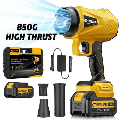 200W GEVEELIFE Turbo Jet Blower – Cordless Handheld Air Blower for Leaves, Garden & Car Use