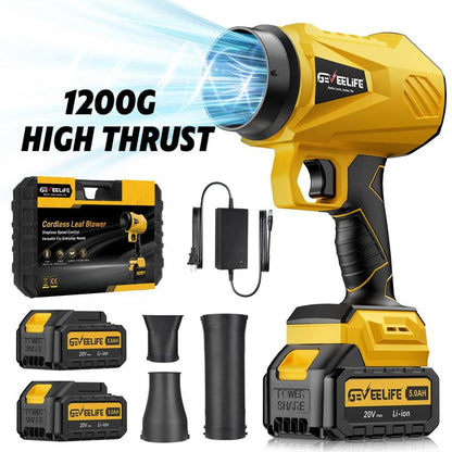 200W GEVEELIFE Turbo Jet Blower – Cordless Handheld Air Blower for Leaves, Garden & Car Use