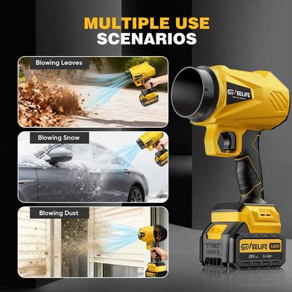 200W GEVEELIFE Turbo Jet Blower – Cordless Handheld Air Blower for Leaves, Garden & Car Use