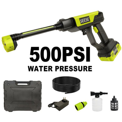 SEESE Portable Cordless Pressure Washer – Includes Single Charger Base, Ideal for Car, Home & Garden Use