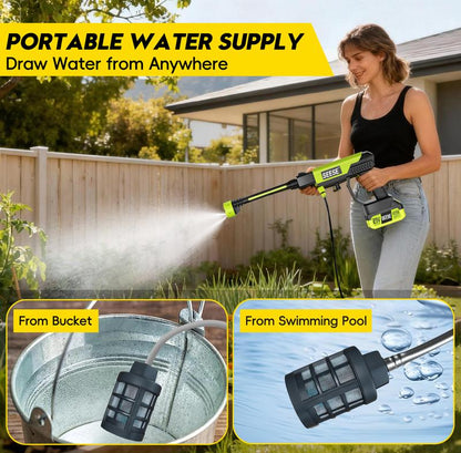SEESE Portable Cordless Pressure Washer – Includes Single Charger Base, Ideal for Car, Home & Garden Use